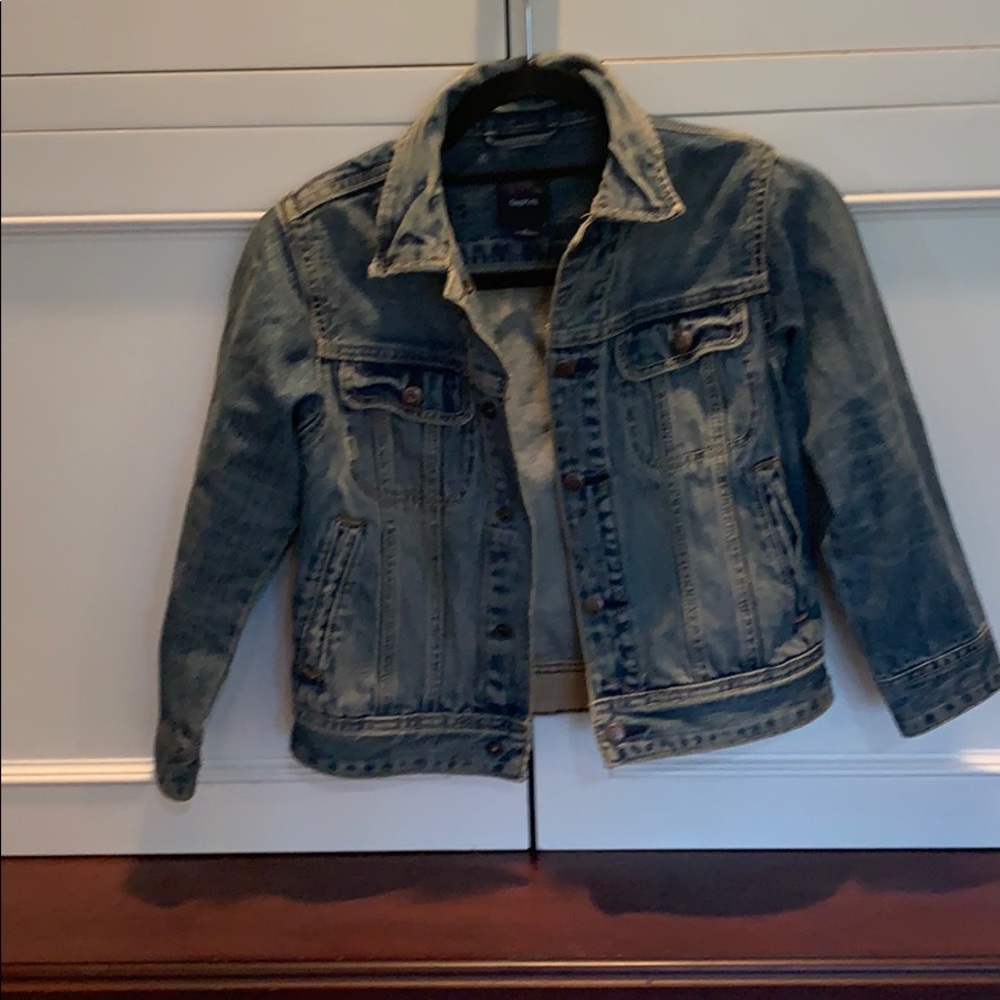 Gap kids distressed jean jacket size small